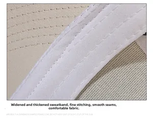Detailed macro view of the wide thickened sweatband and fine stitching on the baseball cap