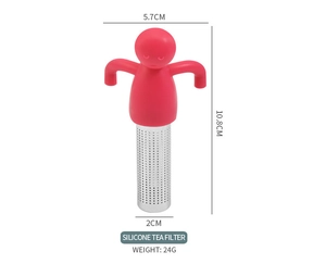 Infusor de te de silicona con forma de hombrecito para te suelto en casa y oficina.