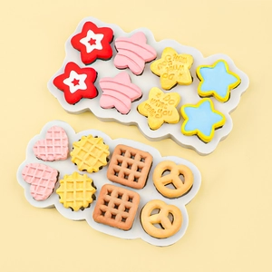 Star and heart-shaped silicone molds for DIY fondant, chocolate, and plaster crafts