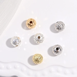 925 Sterling Silver Round Spacer Beads Faceted Honeycomb For DIY Jewelry Making Crafting Accessories