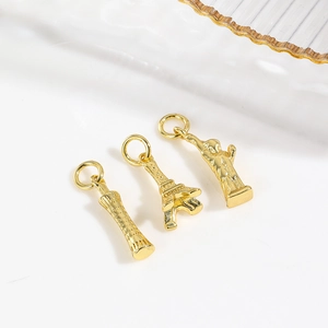 Landmark Eiffel Tower Statue Liberty Charms 18k Gold Plated Brass DIY Jewelry Making Accessories Pendants
