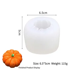 Macro view of large pumpkin silicone mold for DIY soap and candle making with dimensions