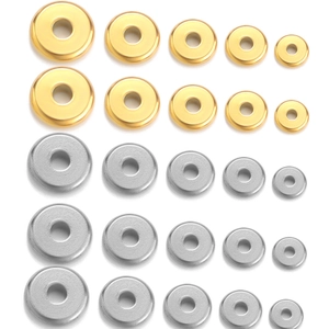 304 Stainless Steel Flat Round Spacer Beads Wheel Positioning Loose Beads For DIY Bracelet Necklace Jewelry Making
