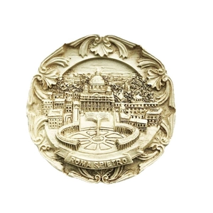 3D resin relief souvenir plate featuring Rome St. Peter's Square for fridge decoration