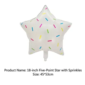 18-inch star foil balloon with colorful stripes for jungle animal theme party 45x53cm