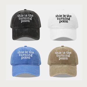 Washed Cotton Baseball Cap With Letter Embroidery Vintage Sun Protection Casual Adjustable Hat For Men And Women