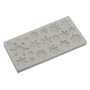 Gray silicone snowflake fondant mold for Christmas cake decoration and baking crafts