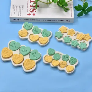Silicone swirl heart and star molds for DIY chocolate or cupcake decoration