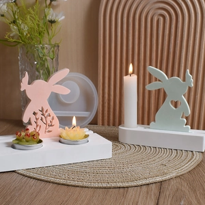 Details zu Silikonformen für DIY-Osterhasen-Teelichthalter und Wohndekoration