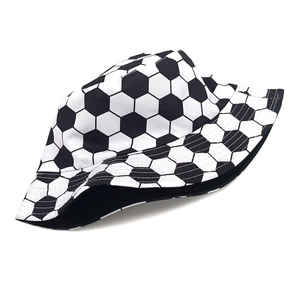 Classic soccer ball hexagon pattern bucket hat for sports and outdoor sun protection