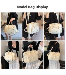 Sac à langer matelassé avec motifs d'ours et tulipes, divers styles de portage