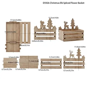 Tabla de tallas del molde de silicona navideño con dimensiones de piezas de montaje