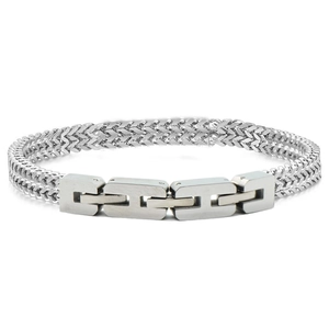 Bracciale da uomo 6mm in acciaio inossidabile a catena a serpente con chiusura quadrata