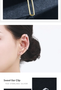 Macro detail of 925 sterling silver ear clip set with pavé cubic zirconia accents