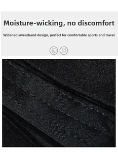 Macro detail of the wide sweatband design with reinforced stitching on a black winter cap