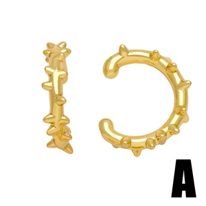 Vintage gold thorn metal ear cuffs for women hip hop style minimalist earrings