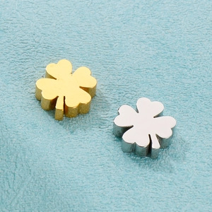 Pendentifs trèfle à quatre feuilles en acier inoxydable poli doré et argenté