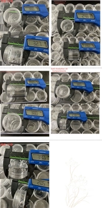 Macro view of transparent acrylic storage box dimensions showing precise measurements