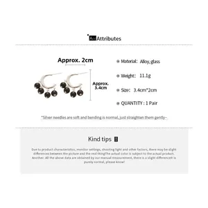 Detailed size parameters for vintage red bead tassel earrings in silver alloy finish