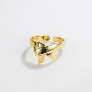 Korean Simple 925 Sterling Silver Bow Knot Open Ring For Women Adjustable INS Premium Light Luxury Versatile Finger Jewelry