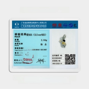 Official S925 sterling silver certification for the astronaut charm showing 2.64g weight