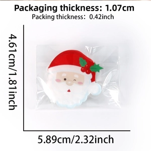 Detailed size specifications for cartoon Santa Claus acrylic hair clip festive accessory