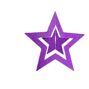 Purple glitter hollow paper star decoration for parties and wedding hanging ornaments