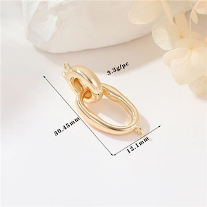Macro view of 14K gold pearl clasp measuring 30.45mm by 12.1mm for DIY jewelry