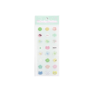 Lucky Button series crystal epoxy stickers for DIY journal and scrapbook decoration