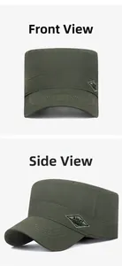 Detailed front and side views of army green military cap with embroidered army spirit logo