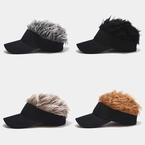 Chapeau Visière Avec Faux Cheveux Pointus En Coton Casquette De Baseball Réglable Pour Sport De Plein Air Golf Fête