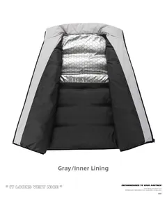 Close-up of men's thermal vest featuring silver honeycomb heat reflective lining detail