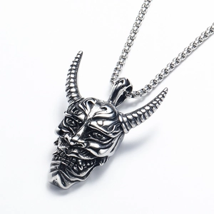 Retro Herren Punk Gothisch Halskette Mit Anhänger Edelstahl Kette Legierung Totenkopf Hannya Maske Drache Schlange Schmuck