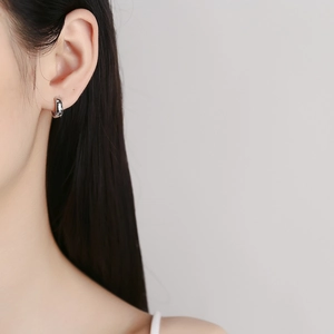 Elegant 925 sterling silver starburst hoop earrings with white zircon for women
