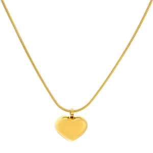 Collier avec pendentif cœur en or 18 carats et chaîne serpent élégante pour femme