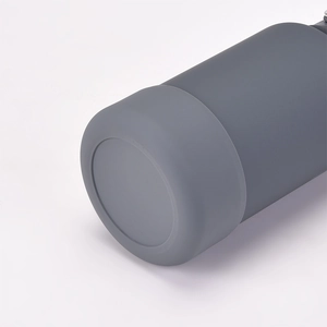 Gray silicone protective boot for 650ml stainless steel water bottle anti-slip base cover