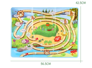 Kids board game map measuring 56.5x42.5cm with 39 levels and forest cartoon scenes