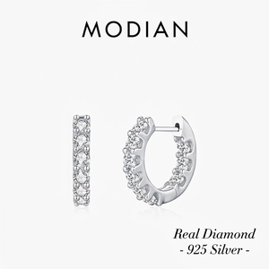 Orecchini A Cerchio In Argento Sterling 925 Con Moissanite Rotonda Colore D VVS1 Gioielli Di Moda Eleganti