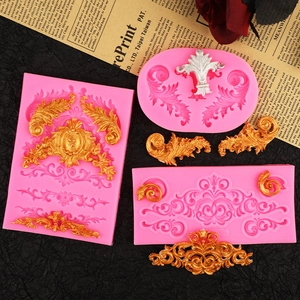 3-pack vintage European relief silicone molds for fondant, chocolate and clay art