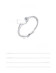 Detailansicht eines S925 Silberrings mit 0,87g Gewicht und 3x5mm birnenrosa Edelstein