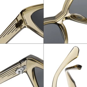 Polarized TR sunglasses with olive green transparent frames and grey TAC lenses