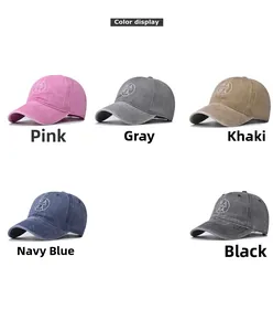 Detailed set of five vintage washed cotton baseball caps with embroidered MAMA logo