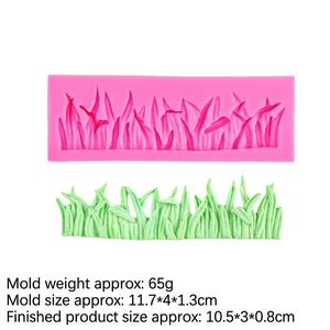 Pink silicone grass texture mold for fondant cake decorating and DIY chocolate crafting