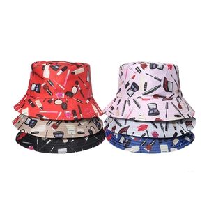Chapeau bob décontracté pour femme avec motifs maquillage en six coloris