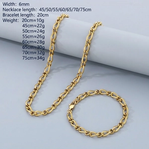 Flat lay of 6mm gold twisted rope chain necklace and bracelet set on grey background
