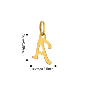 Goldener Edelstahl Buchstabe A Anhänger, Maße: 1cm Höhe und 0,8cm Breite für DIY