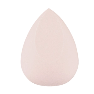 Close-up of nude pink teardrop makeup sponge with fine texture for smooth foundation