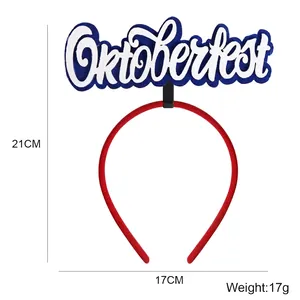 Oktoberfest festive headband with blue and white felt and red decorative hair hoop