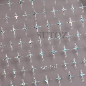 Holografische 3D-Nagelaufkleber mit minimalistischen Sternmustern Modell SO-167