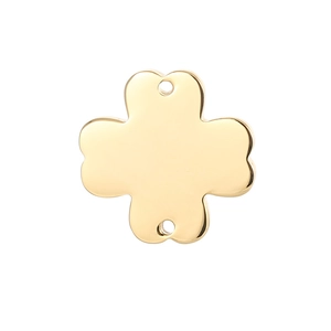 Golden stainless steel four-leaf clover connector pendant for DIY jewelry making